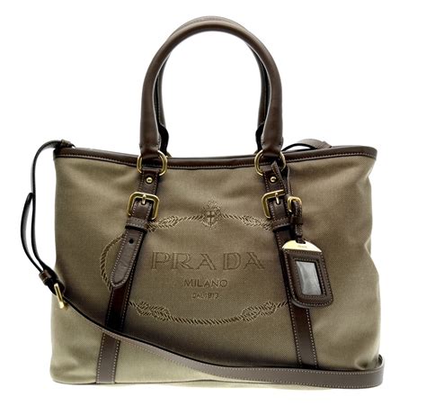 prada tote bag canvas|prada canvas shoulder bag.